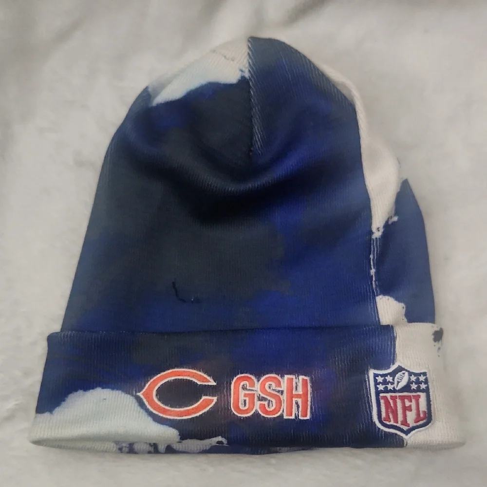 Chicago Bears Tye Dye Blue White And‎ Black Beanie